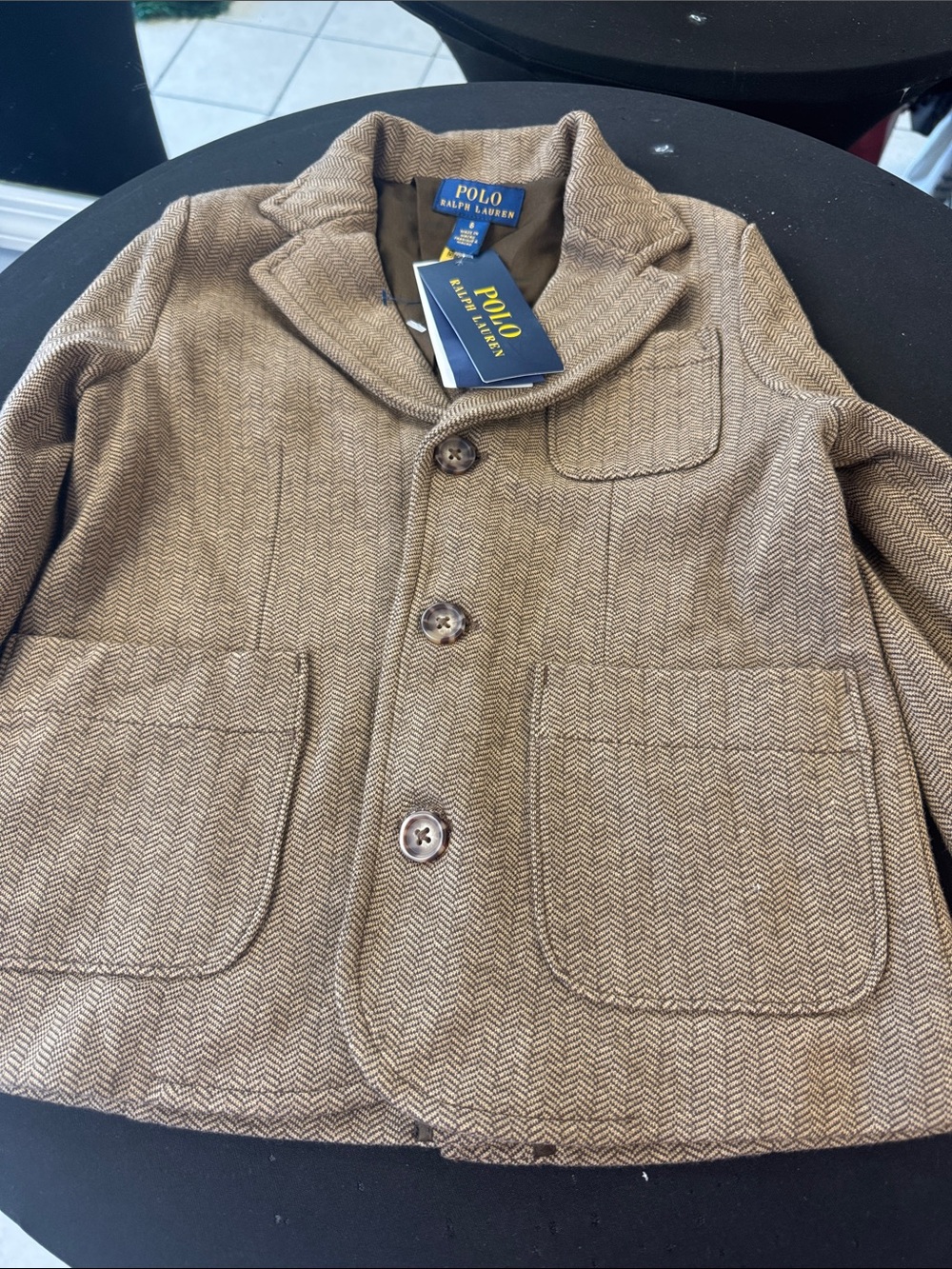 Polo by Ralph Lauren Boys' Tan Herringbone Blazer